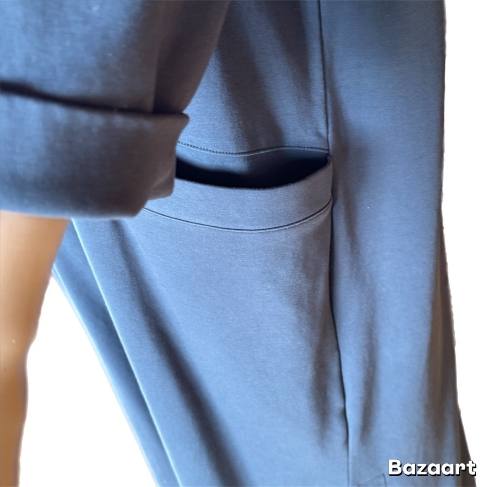 HAVEN WELL WITHIN, XL, BLUE, Dress with 3/4 sleeves, 92% cotton, casual. - Picture 3 of 11